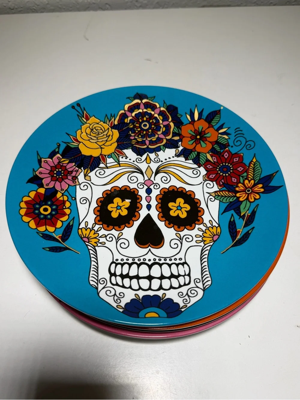 William Sonoma Day Of The Dead Salad Plates Set Of 4